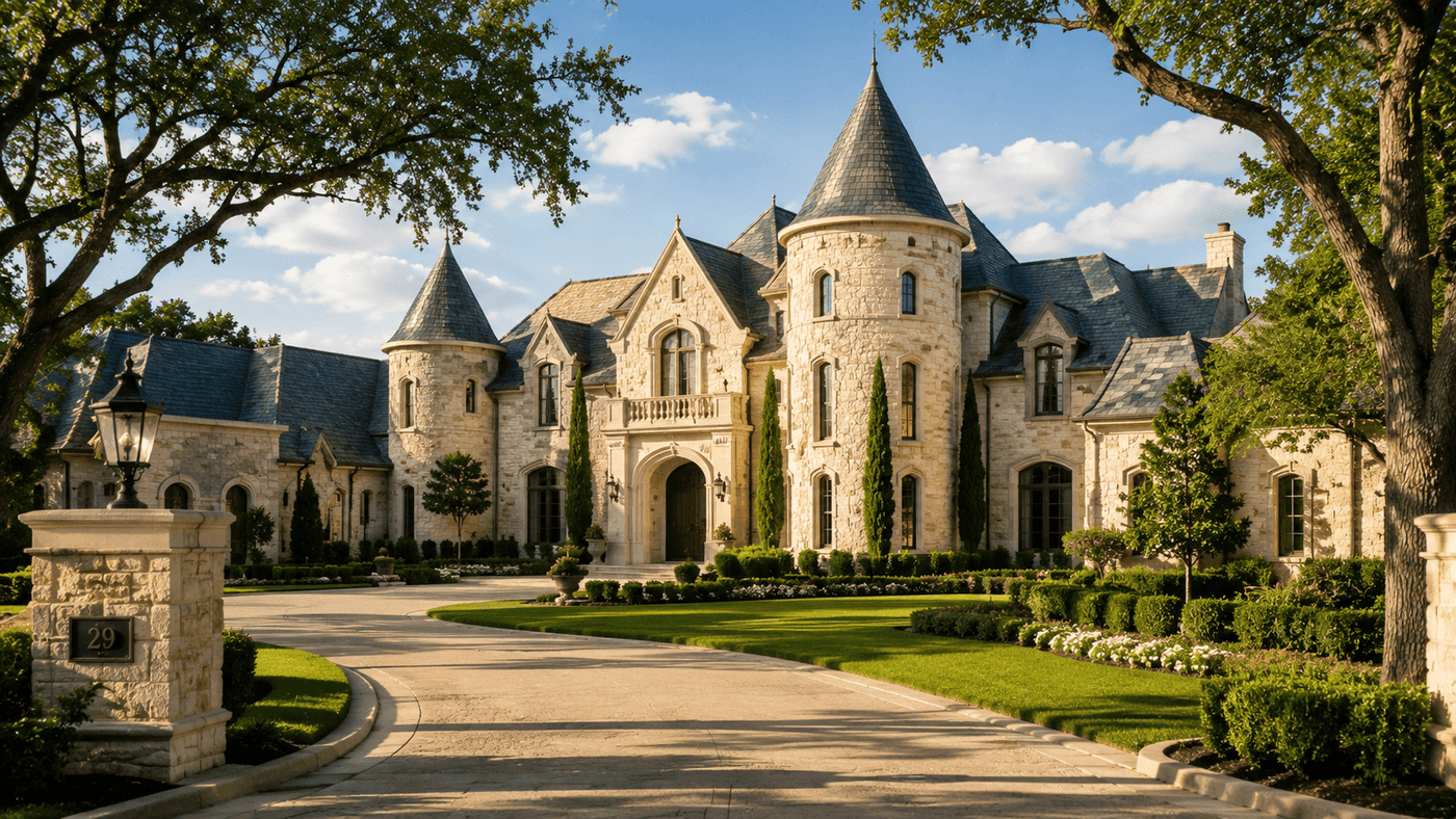Tree-lined streets and upscale estate homes in Southlake, Texas