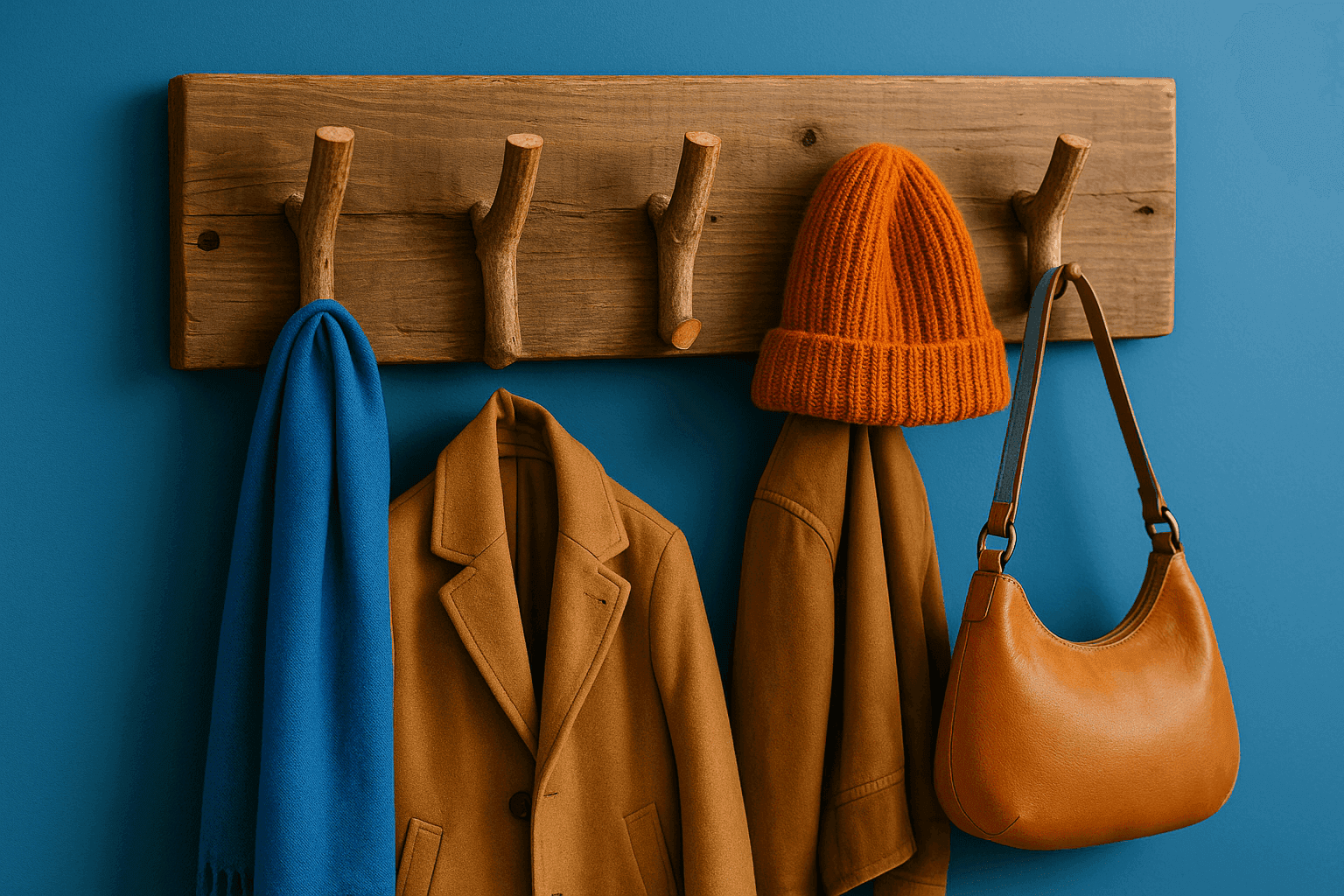 Stunning entryway featuring repurposed headboard transformed into elegant coat rack bench with hooks and seating for mudroom organization