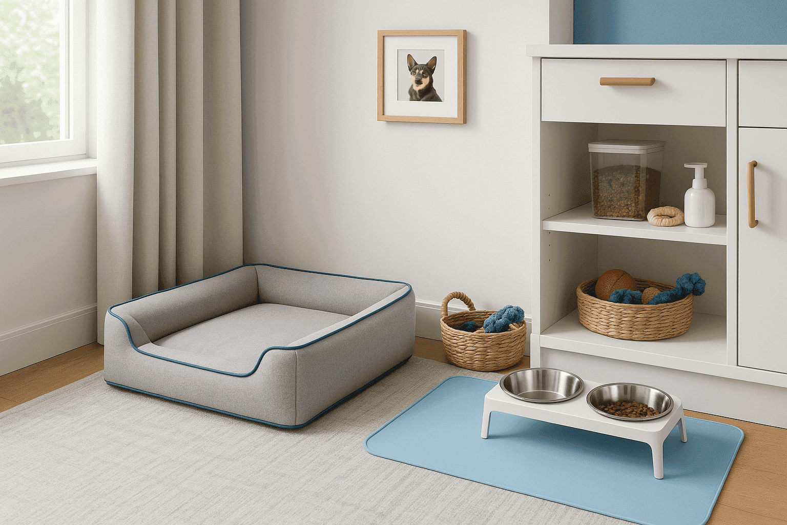 Stylish pet corner integrated with home decor