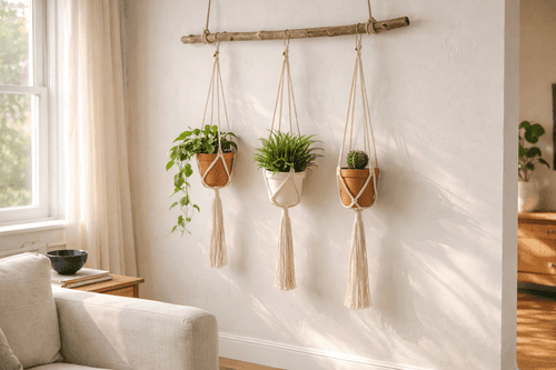 Boho Macramé Plant Hangers for $10 Each