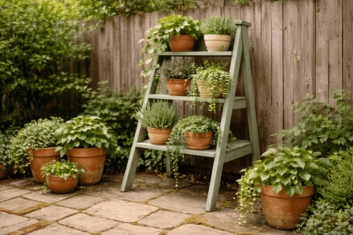 Up & Growing: Repurpose a Ladder into a Garden Display
